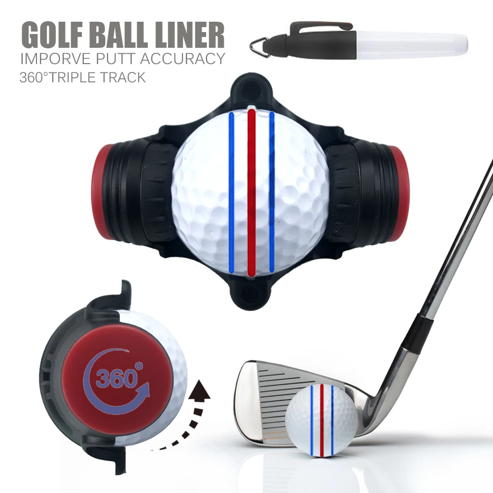 Rotante a 360 gradi Pallina da golf Liner Marker Template Pennarello Golf Putting Posizionamento Imporare la precisione del putt Aiuti Strumenti da golf