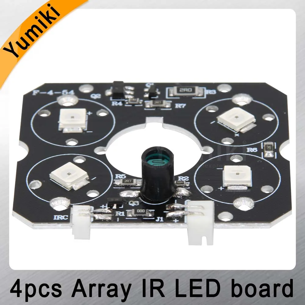 Yumiki 4 * luz LED IR de matriz, placa LED infrarroja 4x IR para cámaras CCTV, visión nocturna (52mm de diámetro)