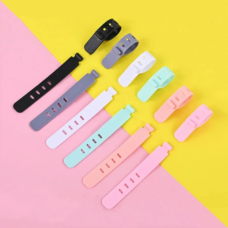 20Pcs Cable Organizer Ties Clip Charger Cord Management Silicone Wire Manager Mouse Earphone Holder Data Line Winder Straps