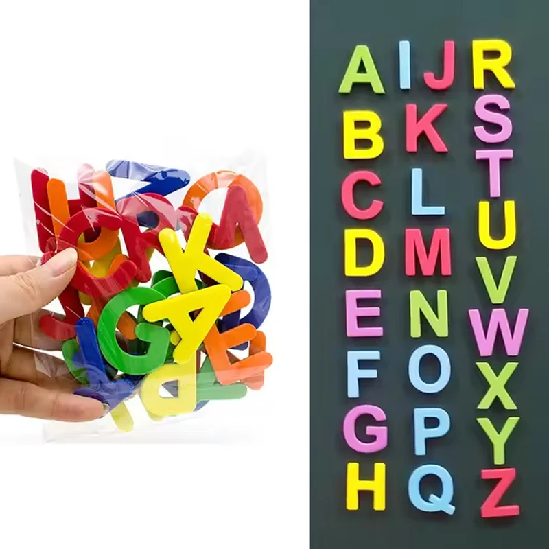 ABC แม่เหล็กตัวอักษรภาษาอังกฤษสติกเกอร์แม่เหล็กตู้เย็นสติกเกอร์การศึกษาของเล่นเด็กคริสต์มาสของขวัญ