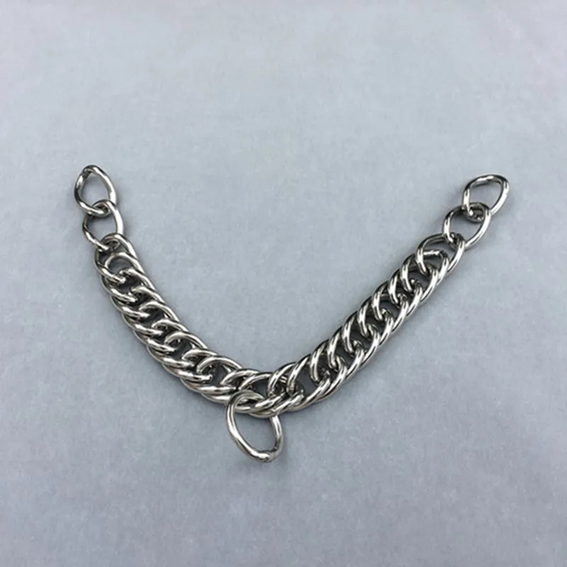 โซ่สแตนเลส Double Link Curb Chain สําหรับ Horse Bits สัตว์เลี้ยง 23 ซม