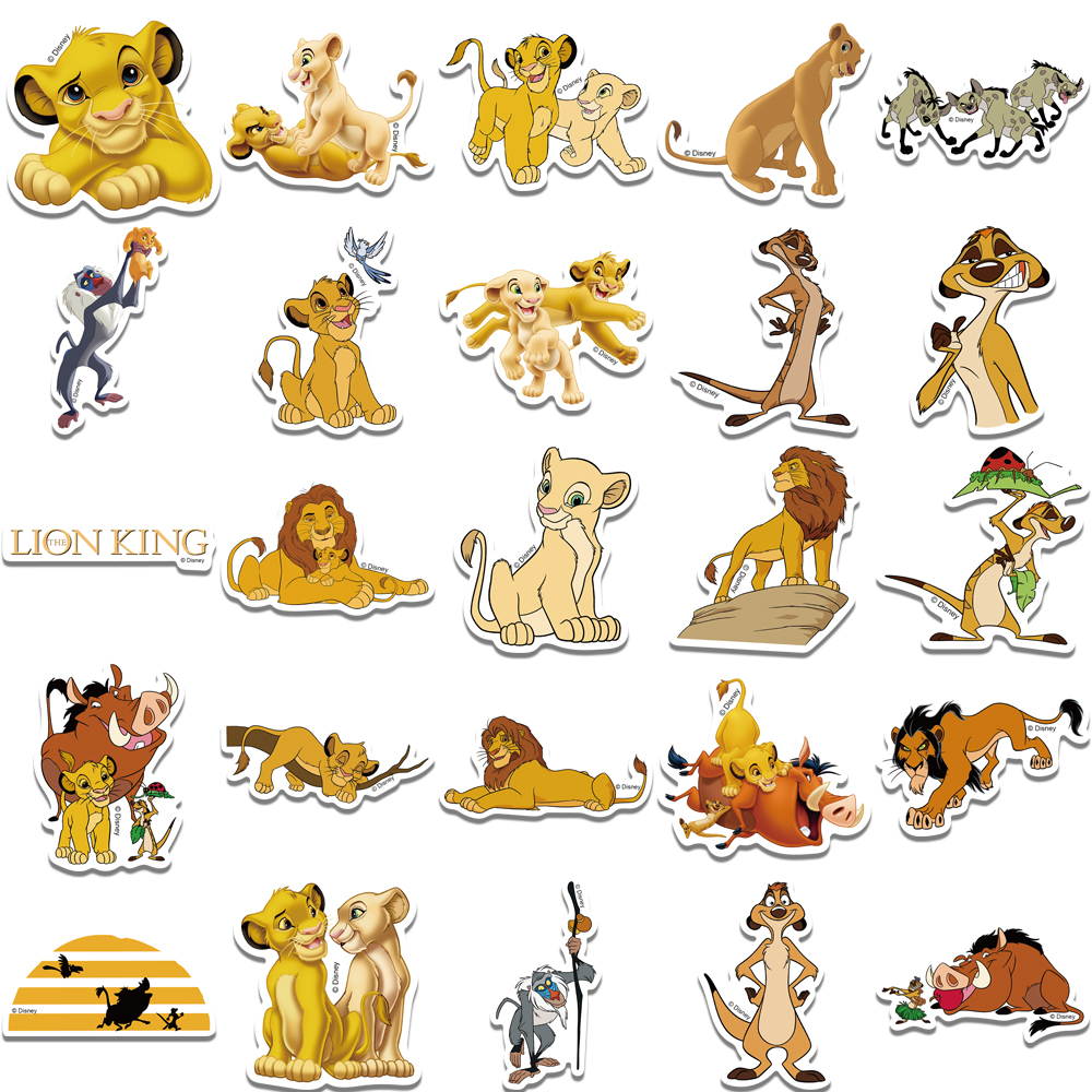 50 pçs disney o rei leão adesivos bonito dos desenhos animados filme estético para portátil skate telefone carro anime simba adesivo crianças presente