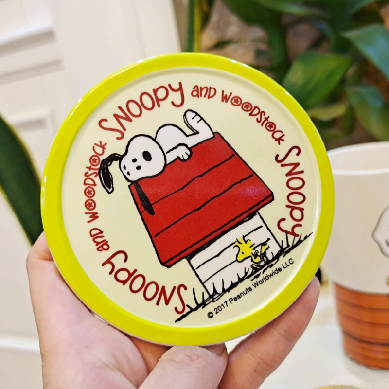 Snoopy Coaster Anime Coffee Cup Heat Insulation Table Mat Drink Cup Non Slip Pot Holder Thicken Table Placemat Accessories Gift