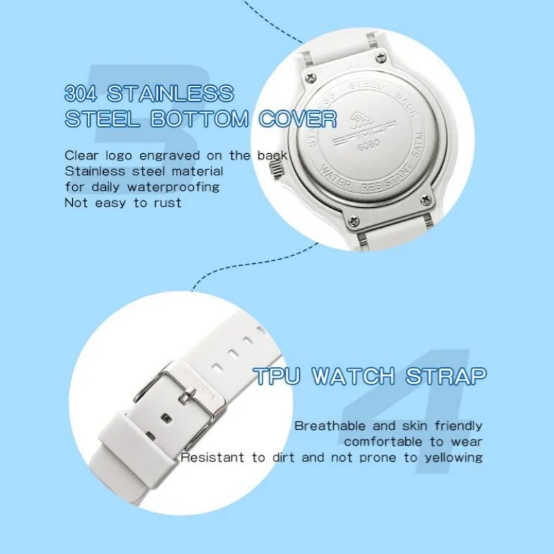 SANDA 9072 学生クォーツ時計新デザインソフト TPU ストラップ防水ムーブメントカレンダー子供スポーツ腕時計屋外