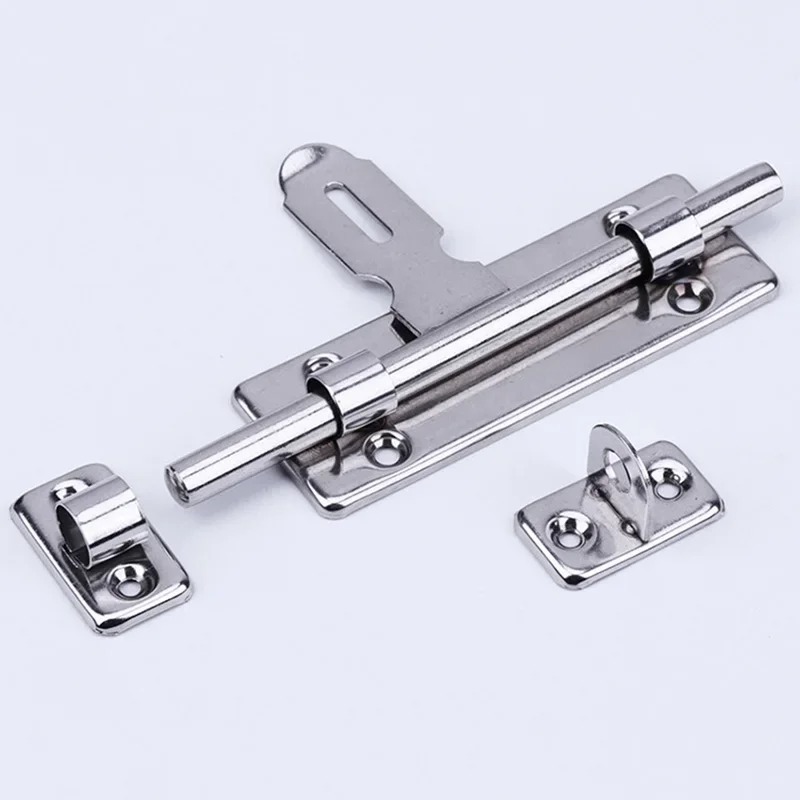 4 Inch Hardware Door Lock Stainless Steel Barrel Bolt Latch Padlock Clasp Set Brushed For Locking Door Window Drawer Cupboard
