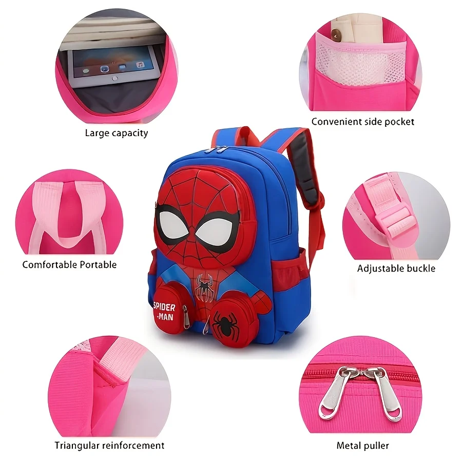 Disney Spiderman Backpack, Large Capacity Foldable Outdoors Daypack, Gift for Christmas/Birthday