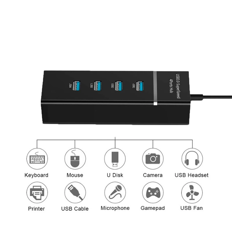 USB 3.0, 5 Гбит/с, высокоскоростной USB-концентратор, 4, 7-портовый USB-разветвитель, многопортовый адаптер для док-станции для ПК, компьютера, ноутбука Macbook