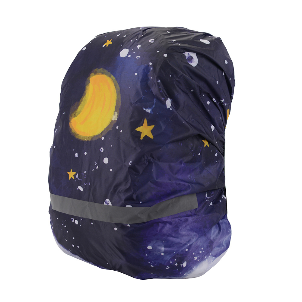 【7】Cubierta de lluvia para mochila escolar con estampado colorido con tira reflectante, funda para mochila de seguridad para viajes nocturnos a prueba de polvo y arañazos