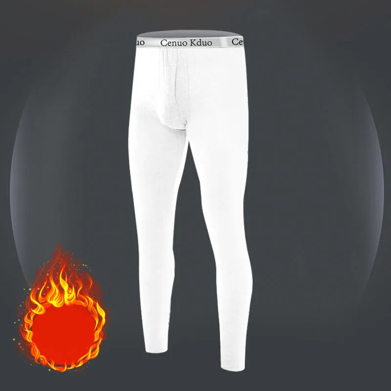 2024 novas calças de base masculinas de alta elasticidade térmica abertura frontal tornozelo com faixas calças compridas para dormir