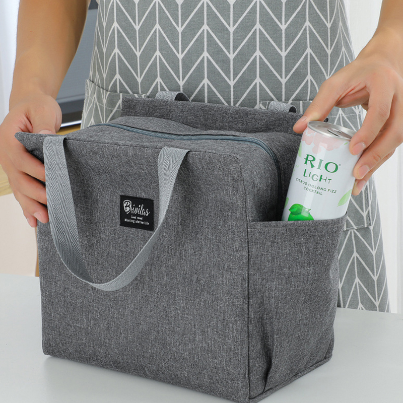 Draagbare dubbele zak geïsoleerde Bento-tas Aluminiumfolie verdikte lunchbox Lunchtas met lunchtas Lunchbox geïsoleerde tas