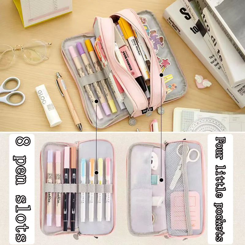 Simple large capacity pencil case Pencil case multi-functional pencil case for middle school students and high school students