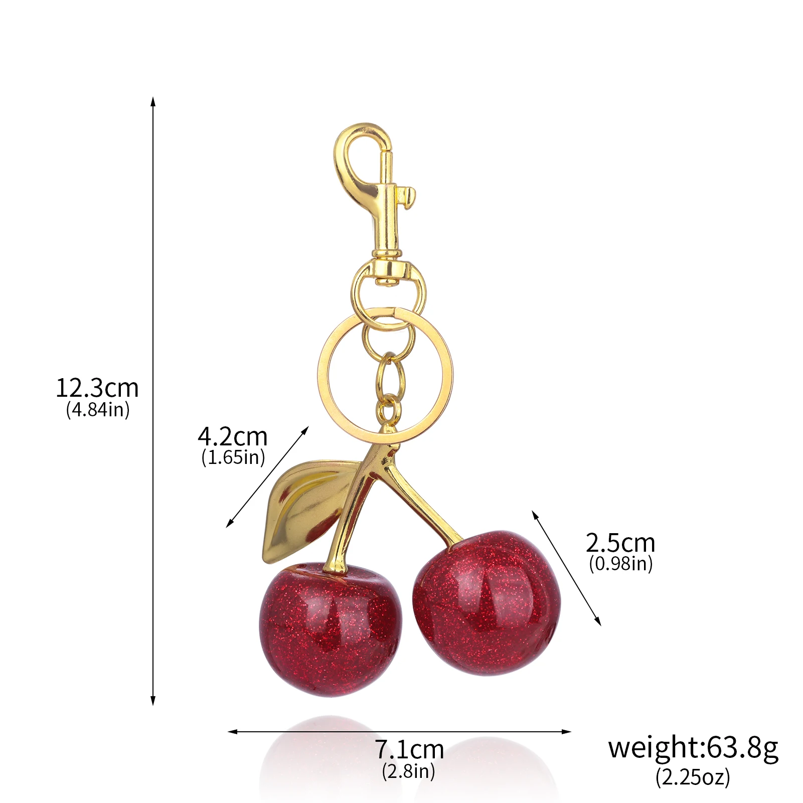 แฟชั่นอร่อยสีแดงเชอร์รี่พวงกุญแจฤดูร้อนผลไม้เชอร์รี่จี้ Keyring สําหรับผู้หญิงผู้ชายเครื่องประดับกระเป๋าอุปกรณ์เสริมของขวัญ