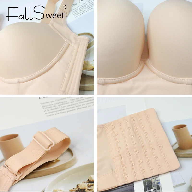 ถ้วยลึก Bra Push Up Bras สําหรับผู้หญิง PLUS ขนาดซ่อน Incorporated สบาย Full Back Coverage ชุดชั้นในกลับไขมัน Shaper Brasiere