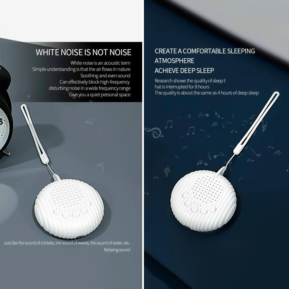 เครื่องเสียงสีขาว 10/12 เสียง USB ชาร์จแบบพกพา Sleep Machine สําหรับทารกผู้ใหญ่ผู้สูงอายุจับเวลา Volume Sleeping & ผ่อนคลาย