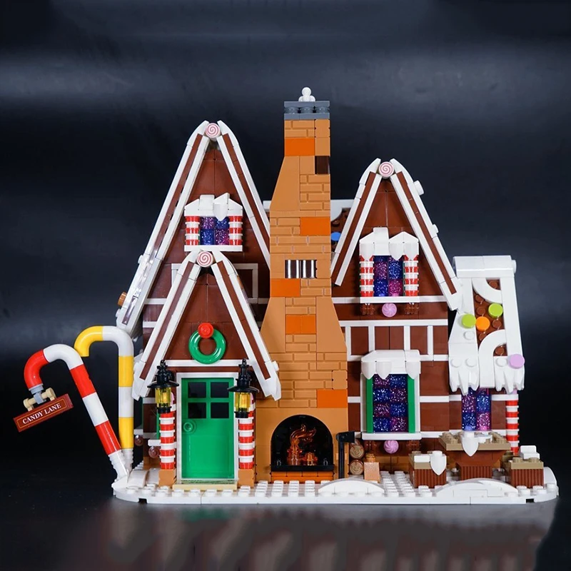 Creative Mini Christmas Gingerbread man House Building Blocks Hut ชุดประกอบอิฐของเล่นวันหยุดของขวัญเด็กสาวเด็กผู้ใหญ่