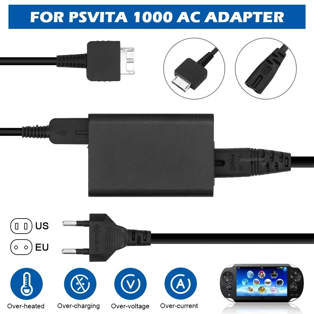 Ładowarka ścienna EU/US Plug Home Zasilacz sieciowy Przewód zasilający do Sony PSP/PSV Host ACCU PSP1000/2000/3000 Źródło zasilania i gra
