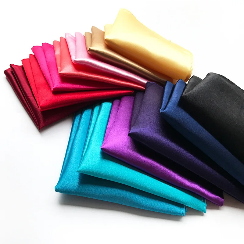 Luxe Heren Zakdoek Effen Kleur Wit Zwart Rood Zakdoeken Polyester Hanky Business Pochet Borst Handdoek 22*22CM