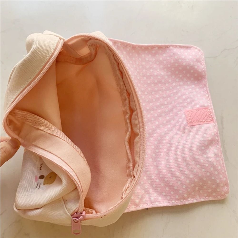 High Quality Cat Cartoon Print Pen Bag Large Capacity Multifunctional Stationery Bag Pencil Case Students
