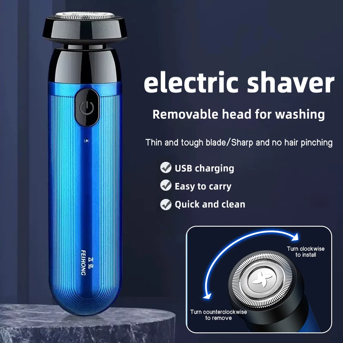 Low Frequency High Speed Mini Electric Shaver Rechargeable Portable One-Step Disassembly Easy Cleaning Efficient Fast Shaving