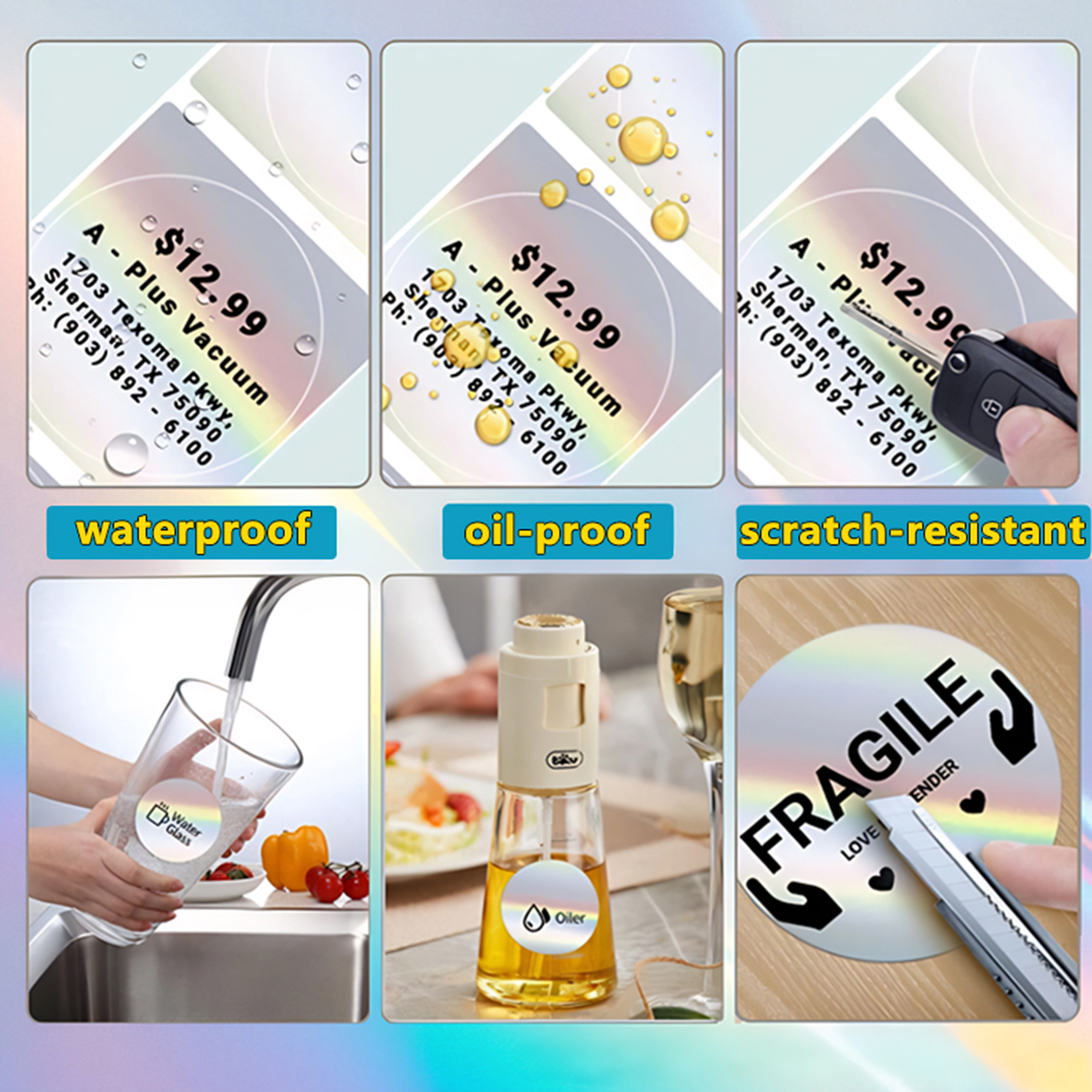 50x50 Neuer Thermo-Etikettendrucker Aufkleber Selbstklebender Farblaser-Thermopapieranzug für Phomemo M110 M200 M120 E210 Etikettendrucker