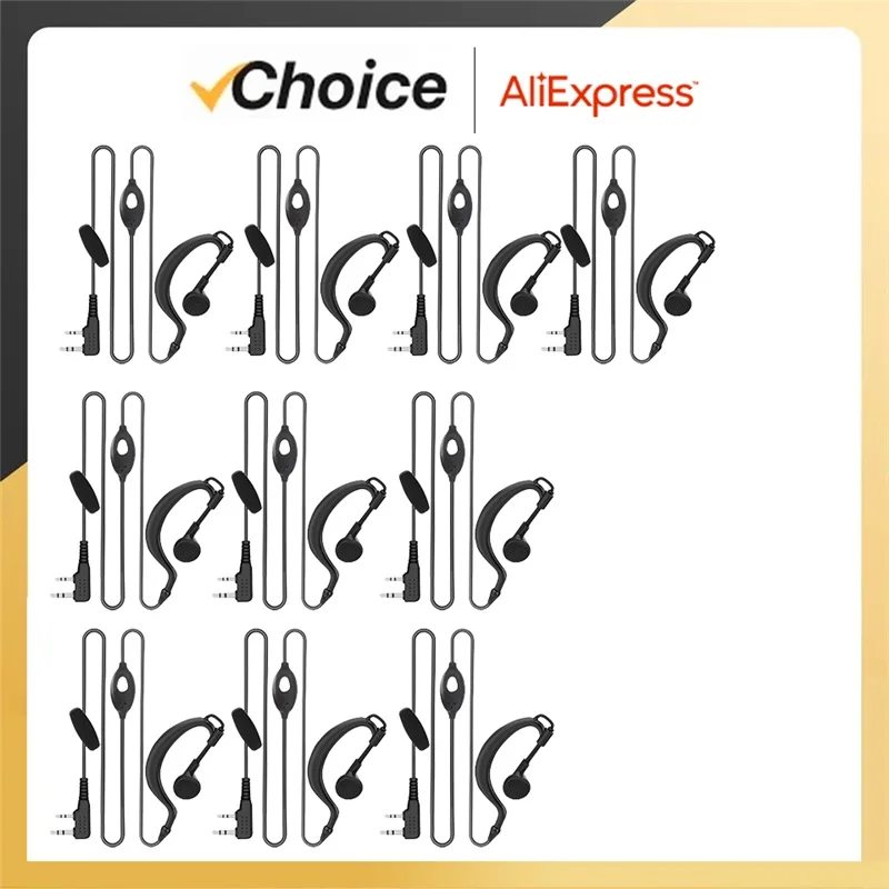 10PCS Walkie Talkie Headset QuanSheng UV-K5 Hörer UV-K6 UV 5R Plus DM-1701 888s DMR Kopfhörer Zwei weg Radio Zubehör
