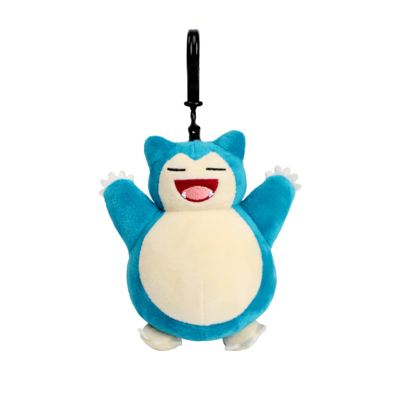 ของแท้สัตว์ Pokemon Series Pikachu Snorlax Kawaii ของเล่นตุ๊กตาน่ารักจี้ Keyring พวงกุญแจของขวัญวันเกิดสําหรับเด็ก