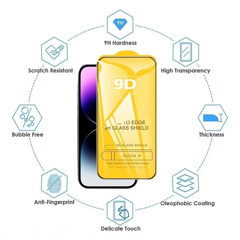 5 uds 9D Protector de pantalla para Xiaomi Redmi Note 14 13 Pro 5G 12 11 10 9 8 9S 10S 11S 12S 14S 9A 9C 9T 10A 10C 11A 12C 13C vidrio