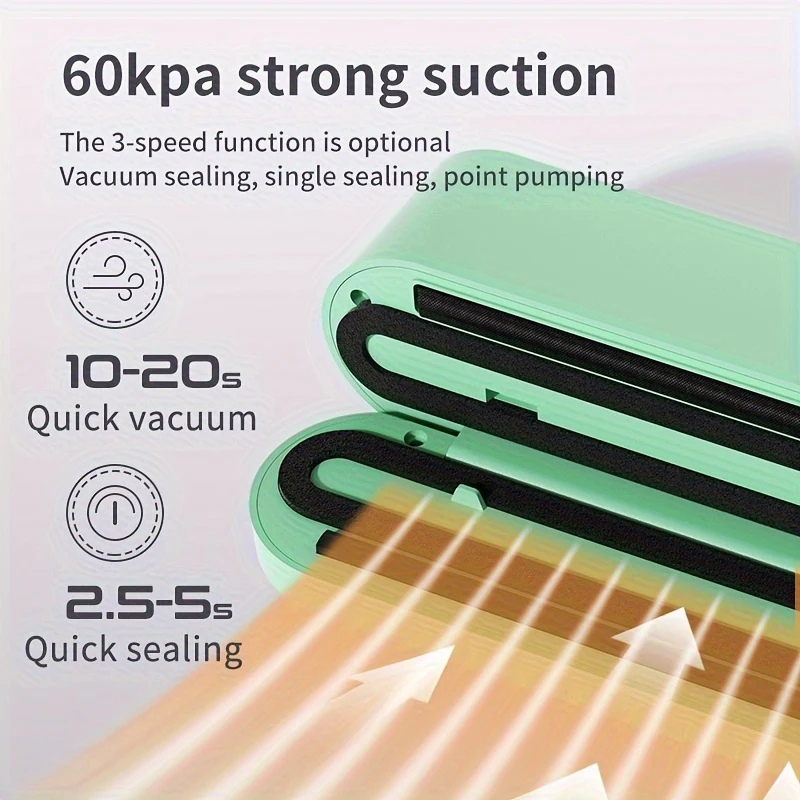 Portable Usb Charging Vacuum Sealer A Multifunctional Food Sealer With Sealing External Suction Inflation Functions New Hot Sale