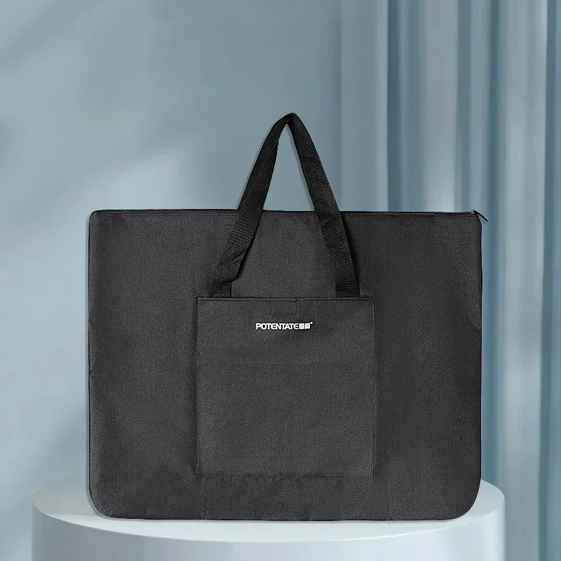 4K/8K Large Dacron Waterproof Light Weight Art Portfolio Tote Bag Black Carrying Storage Case For Poster, Sketching, and Drawing