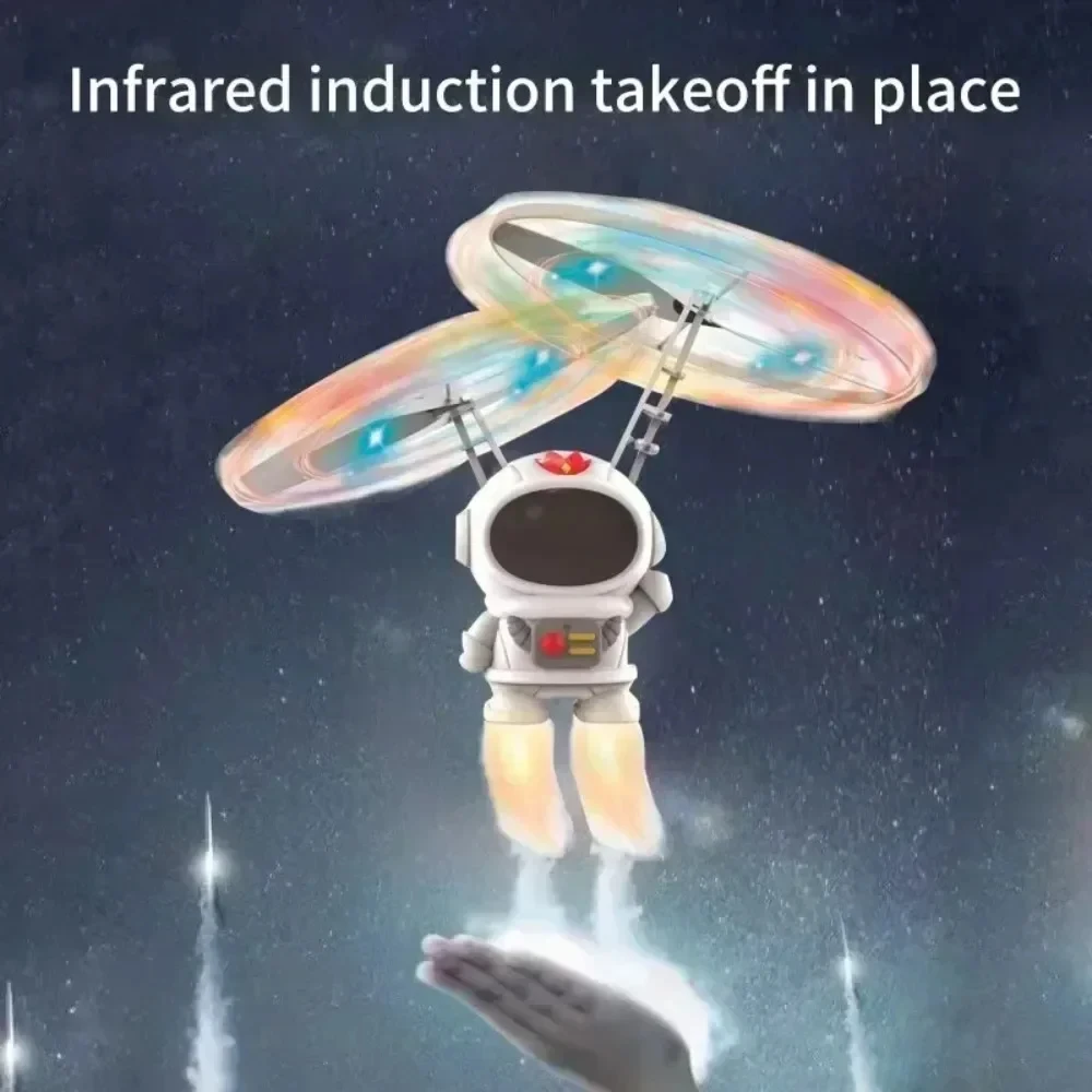 Kreatywny Mini Astronauta Dron Kreskówkowy Kosmonauta Latający Robot Zabawki z Ładowaniem USB Sterowany Ręcznie Helikopter Prezent dla Dzieci