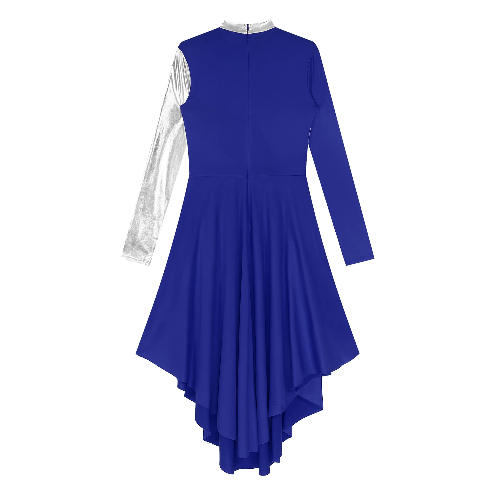 Frauen Farb block liturgisches Lob Tanz kleid Kirche Anbetung Kirche Kostüm Ballett lyrisches Kleid unregelmäßigen Saum Tanz kleidung