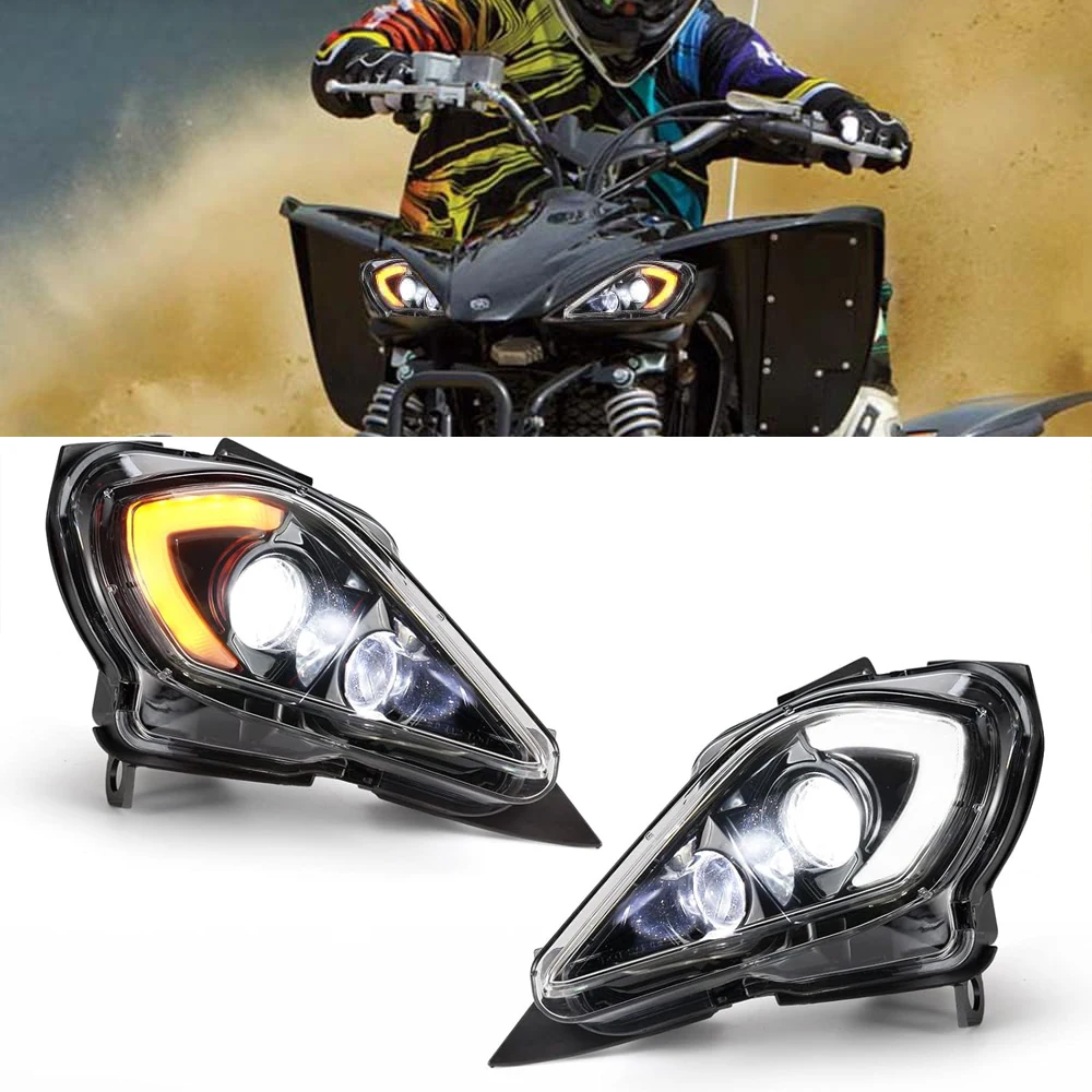Para reflektorów DRL do Yamaha Raptor 700 700R YFZ450 YFZ450R YFZ450X Wolverine 450 350 H4 Reflektor