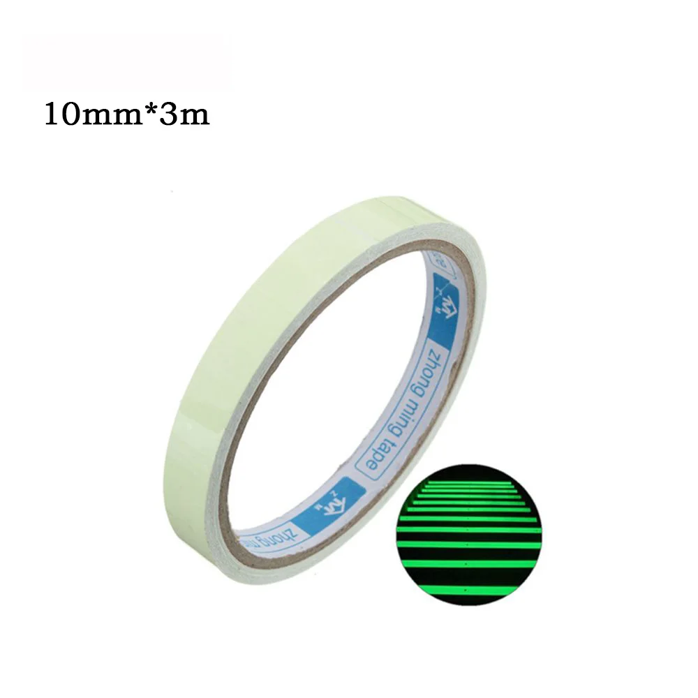 Cinta luminosa autoadhesiva verde de 3m, pegatinas que brillan en la oscuridad, cinta fluorescente decorativa para escenario, pegatinas de advertencia, herramienta de pesca