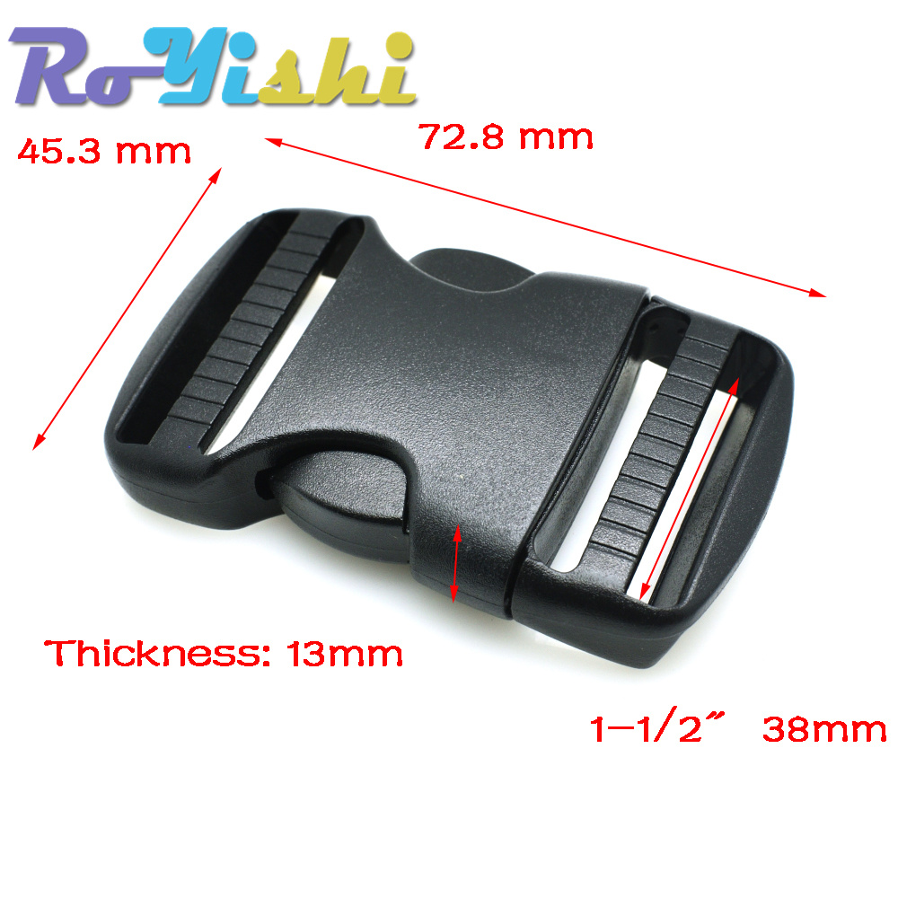 2 unids/pack 20 ~ 50mm Hardware de plástico doble ajustable hebillas de Liberación lateral Molle Tatical mochila cinturón bolsa piezas correa correas