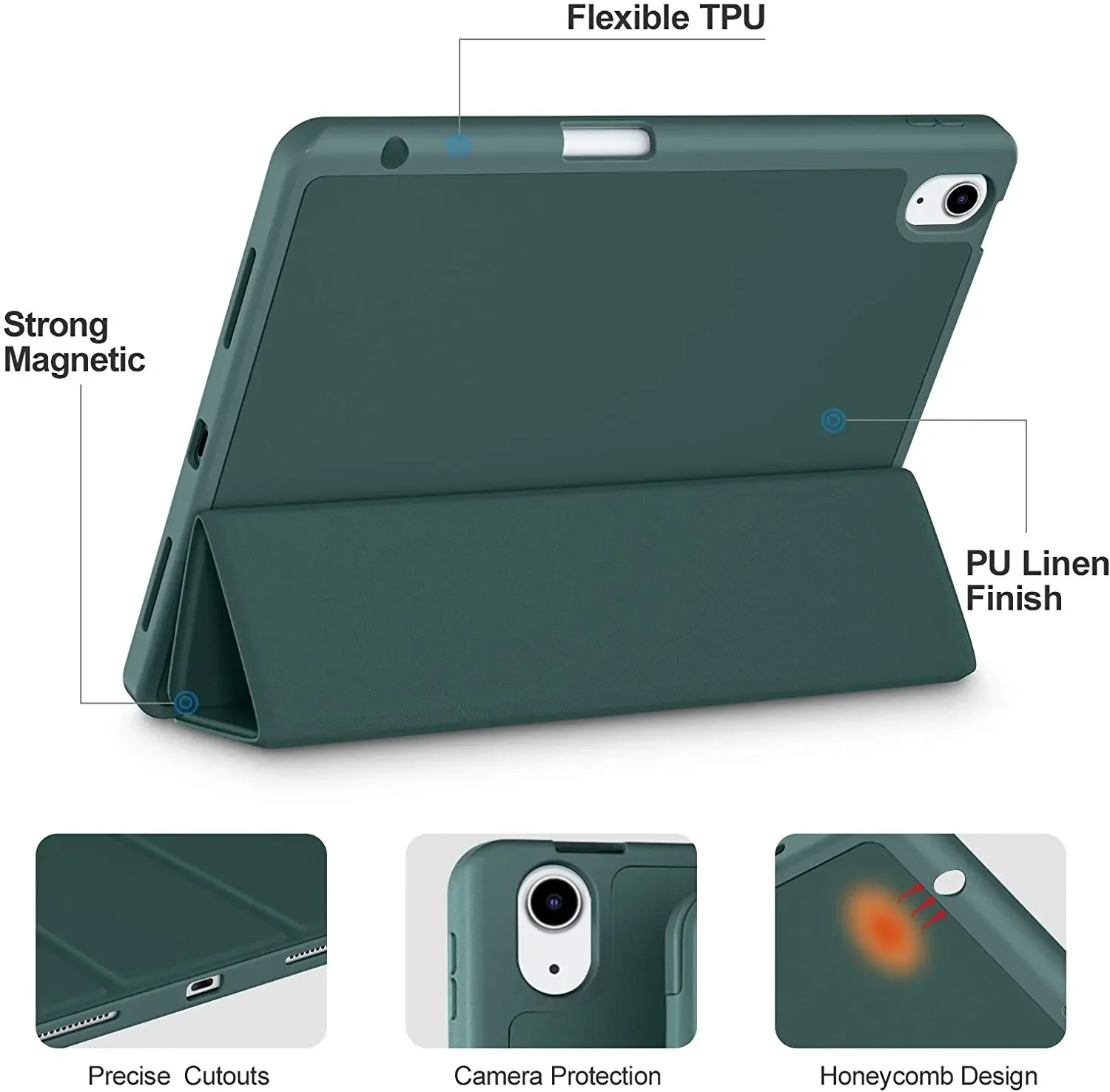 Para 2024 iPad Air 11 "4th 5th 10,9 funda 2022 funda con soporte de silicona para iPad Pro 11 2021 decima generación funda con soporte para lápiz