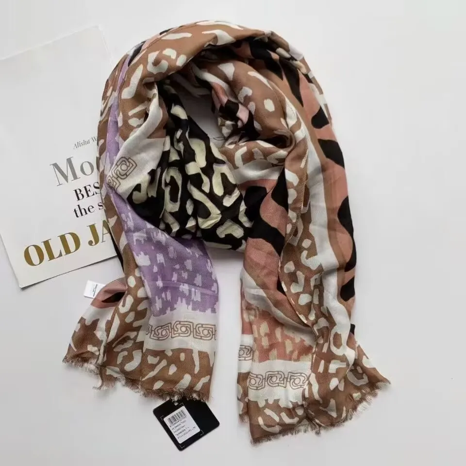 Original foreign trade order: Italian leopard print zebra patchwork long shawl scarf