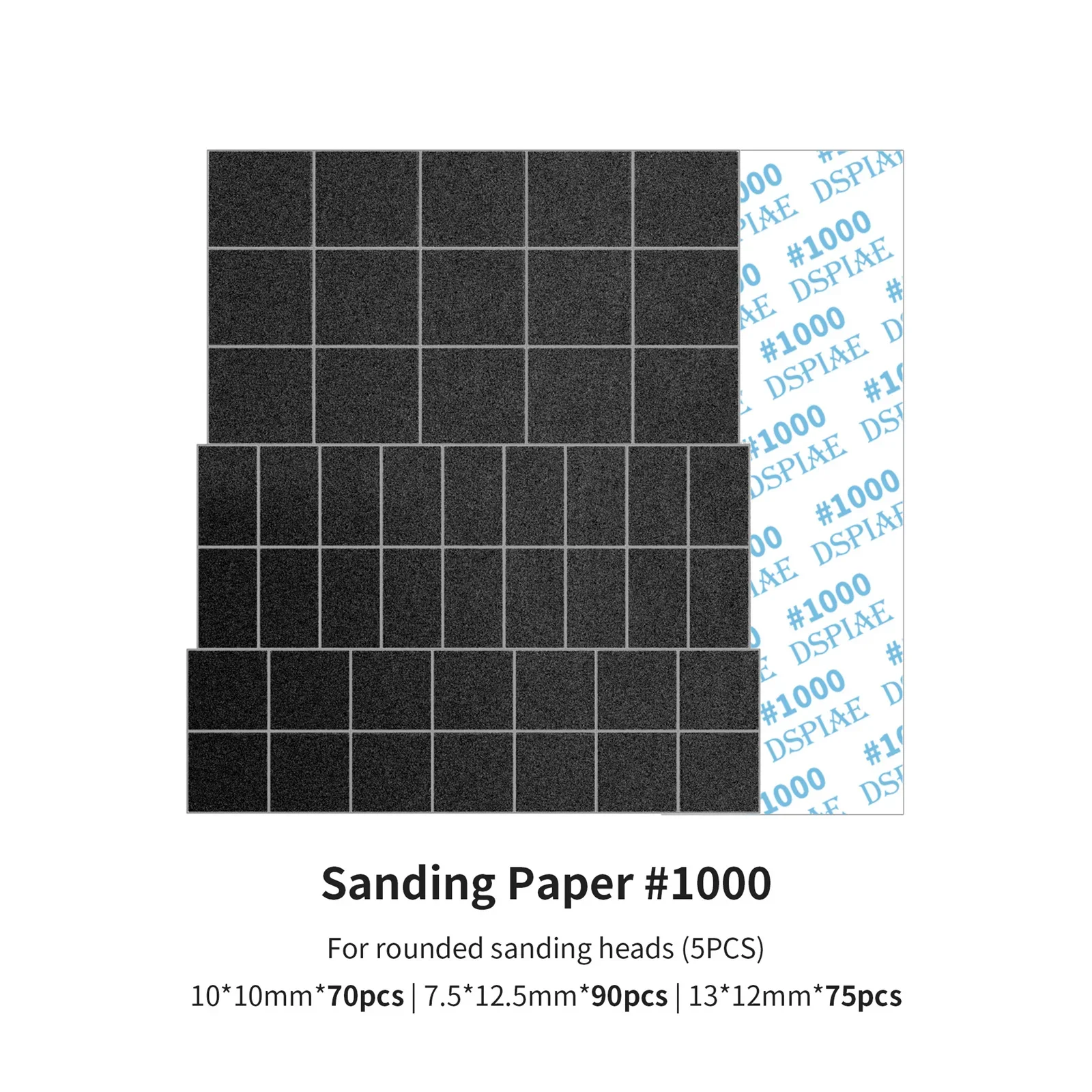 DSPIAE Reciprocating Polishing Pen Sandpaper for Flat Head/curved Head Sanding Paper Head for Military Model Craft Tools Hobby