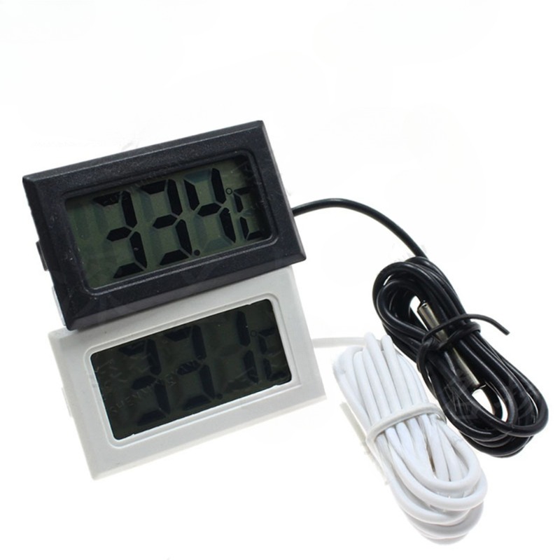 เครื่องวัดอุณหภูมิดิจิตอลรถยนต์ Mini LCD อุณหภูมิในร่มกลางแจ้ง Aquarium เครื่องทดสอบอุณหภูมิ Monitor เซ็นเซอร์อุณหภูมิแบบฝัง