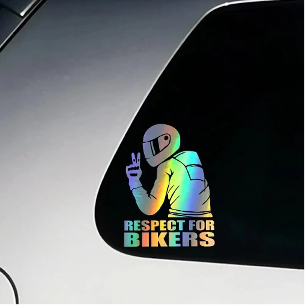 1 st 15x11 CM Respect Biker Sticker Voor Op Auto Motor Vinyl 3D Stickers Motorfiets Vinyl 3D Stickers en Stickers