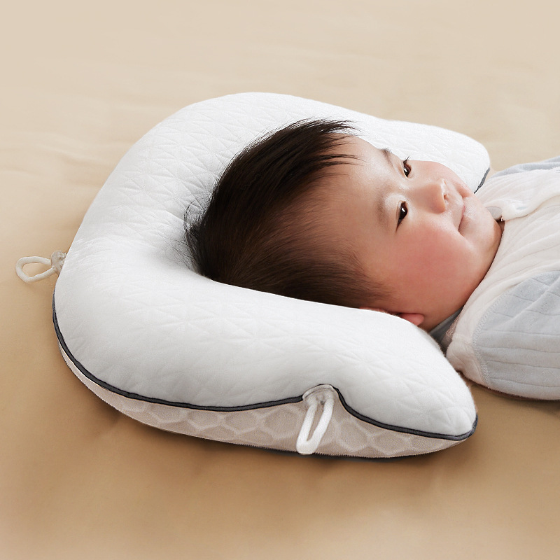 Almohada para recién nacido, corrección de la forma de la cabeza de los niños, almohada moldeadora del bebé, almohada antisalto para bebé de 0 a 6 meses