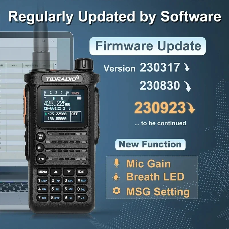 Walkie Talkie TIDRADIO TD H8 de segunda generación, 10W, conexión de largo alcance, aplicación de teléfono, programación inalámbrica, doble banda, VHF, UHF, USB-C Ham, GMRS