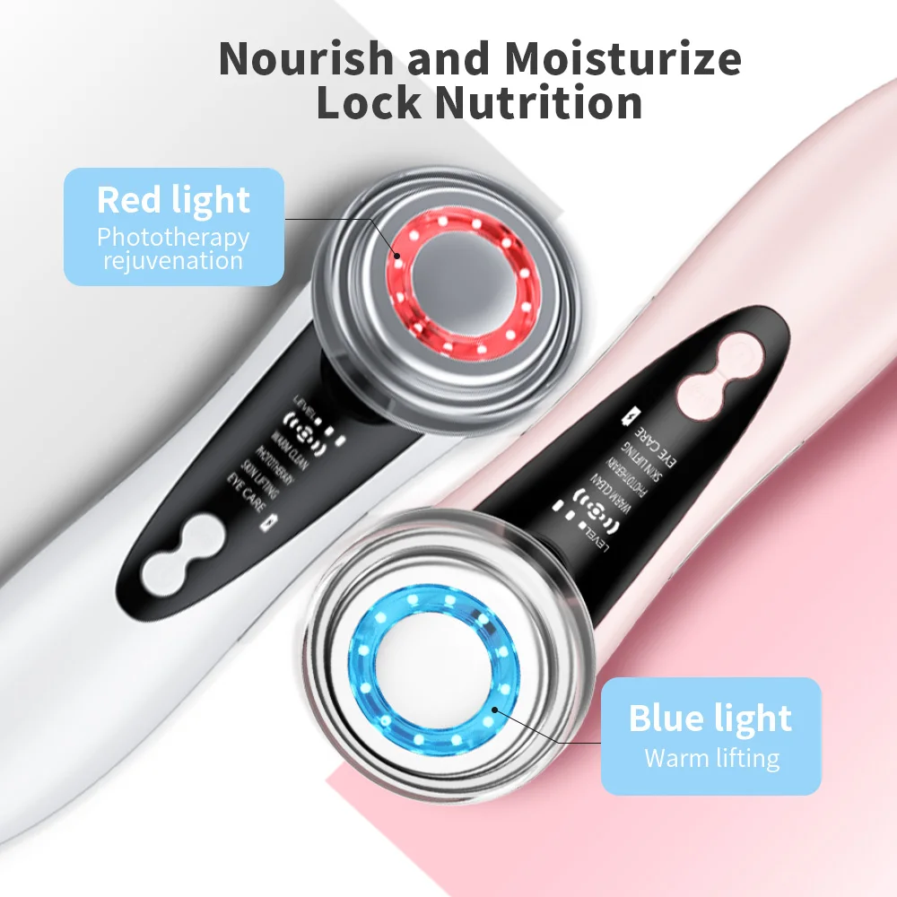 EMS Micro Current อุปกรณ์ยกการสั่นสะเทือน LED Face Skin Rejuvenation ริ้วรอย Remover Anti-Aging อุปกรณ์ความงามบนใบหน้า