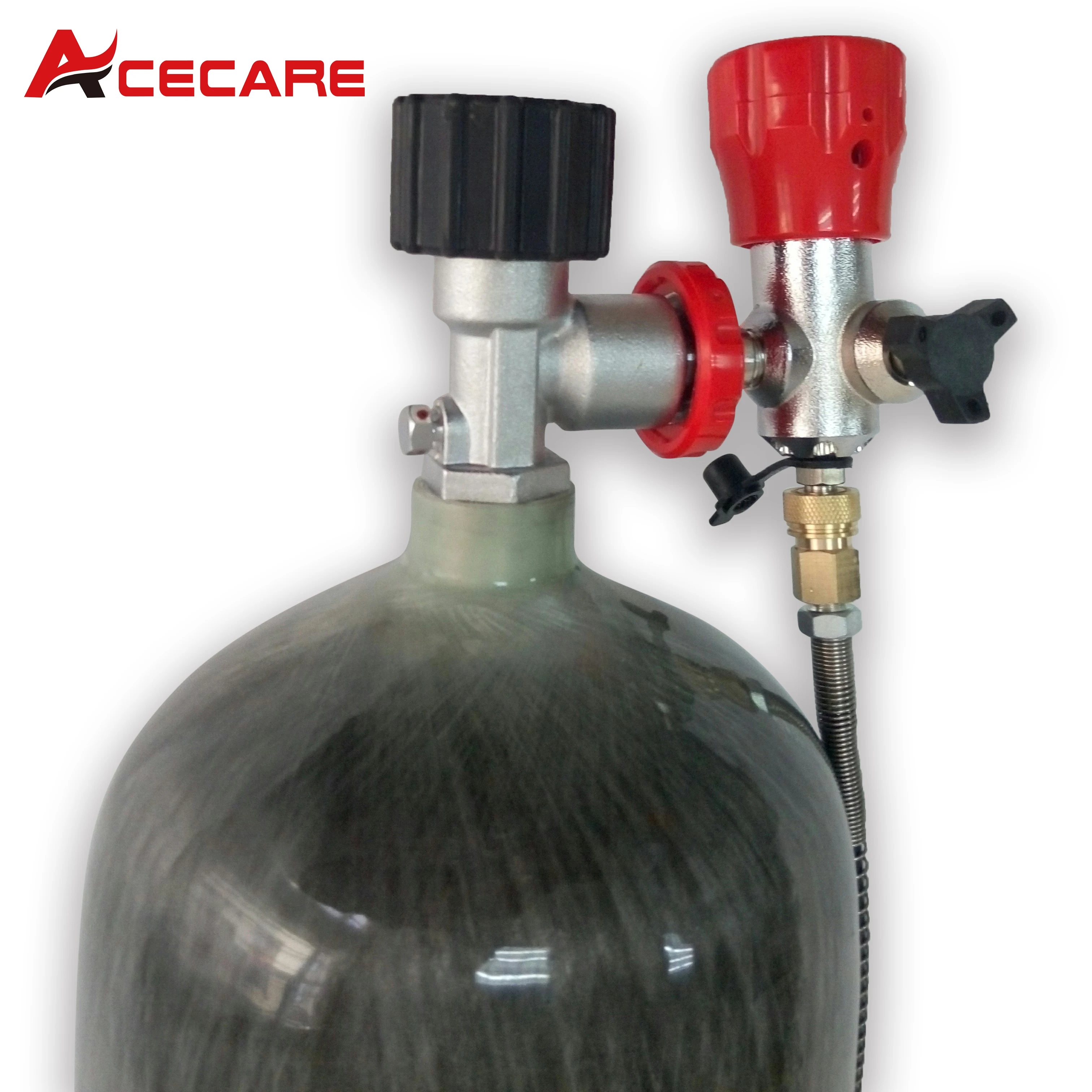 Cilindro in fibra di carbonio Acecare 9L CE 300Bar 4500psi con manometro Nomal e stazione di rifornimento per immersioni subacquee
