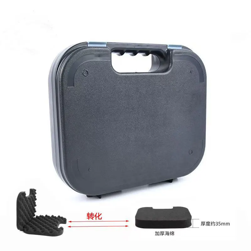 Waterproof ABS Padded Handgun Pistol Case Portable Plastic Suitcase For Glock Storage Multifunctional Durable Box