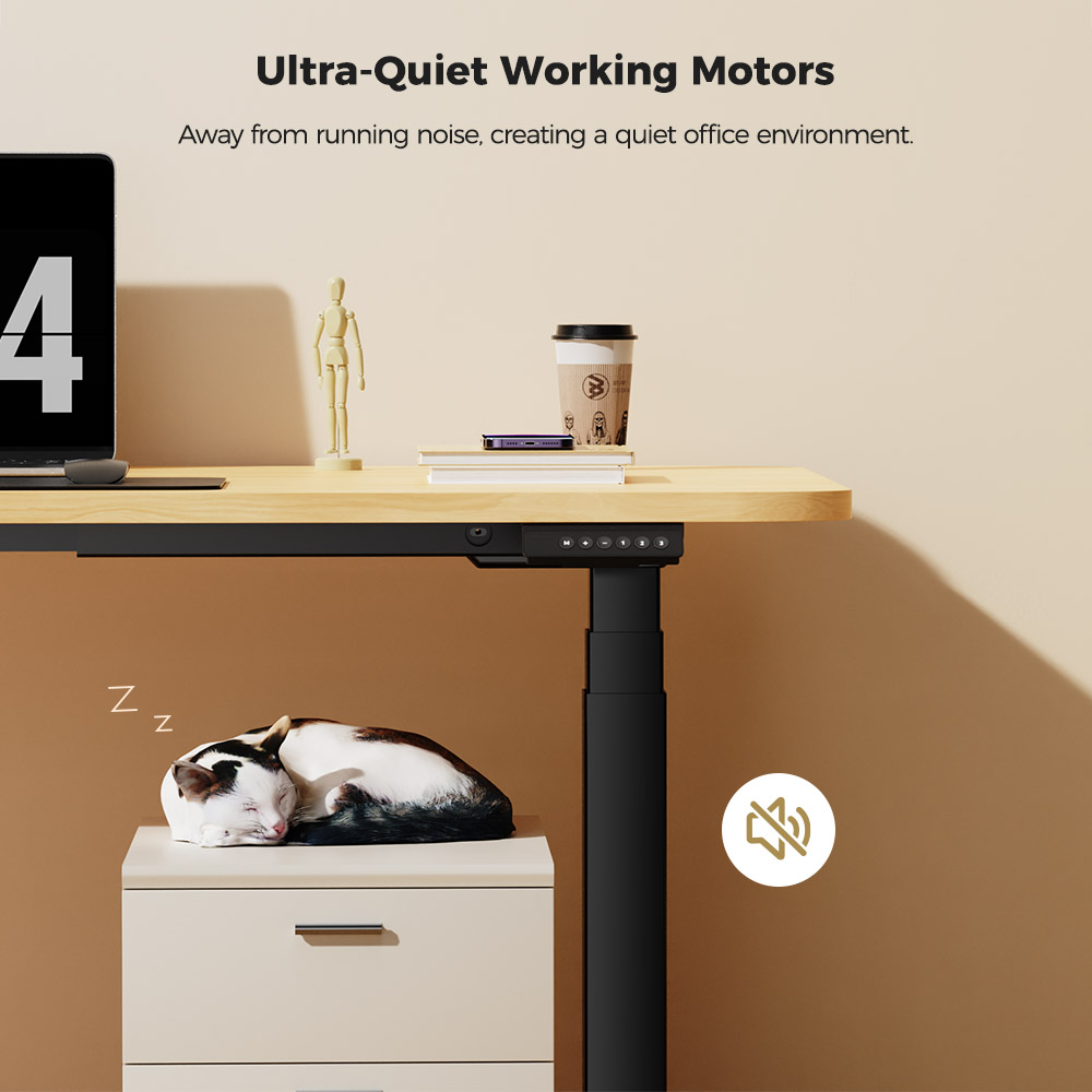 ACGAM JSZ-3 3-traps elektrisch verstelbaar sta-bureauframe met dubbele motor, robuuste draagvermogen 264 lbs, voor thuiskantoor