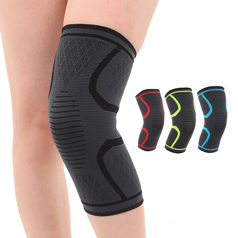 1 pc Nylon Knee Brace Elastic Compression Knee Sleeve Leg Wrap for Sports Running Fitness Gym Exercise Outdoor Prevent Arthritis