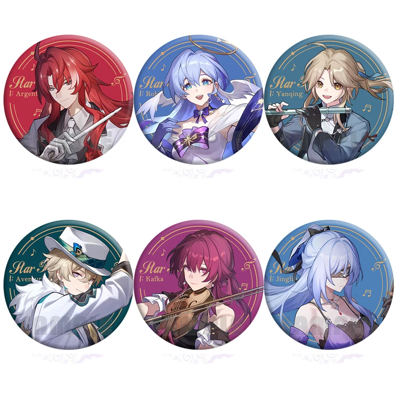 เกม Honkai Star Rail เข็มกลัด Pins อะนิเมะ Badge คอสเพลย์ Aventurine Robin Argenti Jingliu Kafka กระเป๋าอุปกรณ์ตกแต่งของขวัญ