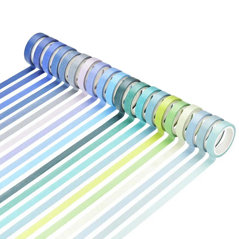 60pcs non-repetitive basic solid color rainbow tape, for notebook diary DIY decoration, office layout and paper sticker box set