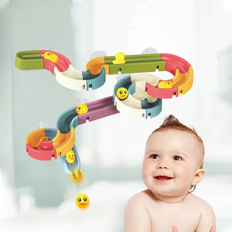 Brinquedos de banho do bebê diy pá pista água slide bola banheiro banheira chuveiro brinquedo crianças paddle brinquedo cedo quebra-cabeça brinquedo educativo