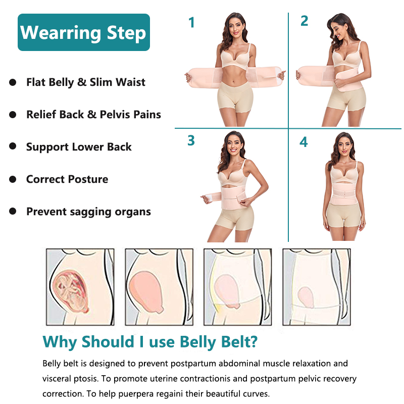 Faja posparto, cinturón de recuperación de sección C, soporte para la espalda, envoltura para el vientre, banda para el vientre, ropa moldeadora, carpeta Abdominal, Cinchers postoperatorios